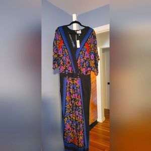 Anthroplogie Women's Floral and Black Jumpsuit. Size 12. New with Tags.